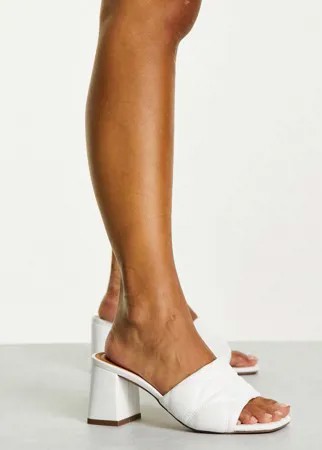Белые дутые мюли на блочном каблуке ASOS DESIGN Helsa-Белый