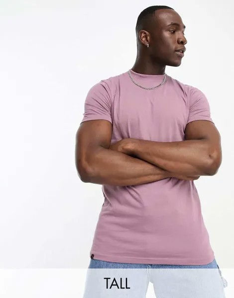 Фиолетовая футболка с высоким воротником Le Breve Tall
