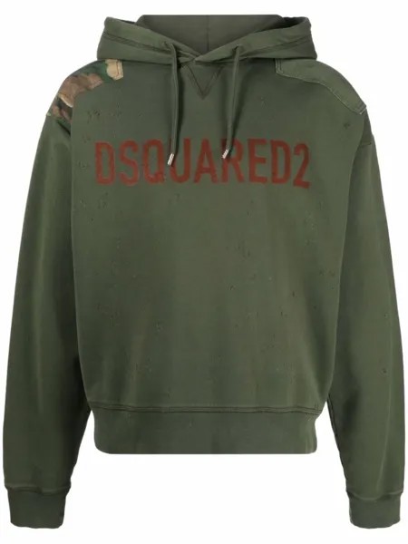 Dsquared2 худи с логотипом, зеленый