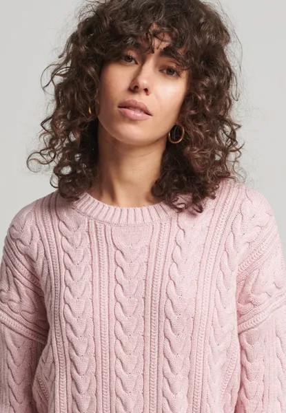 Свитшот Superdry Заниженное плечо, цвет nappa pink twist