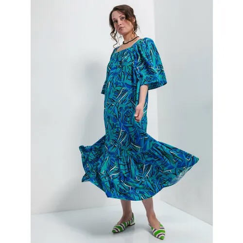 Платье ARTWIZARD, размер 170-(84-104)-(92-112)/ onesize/42-52, синий, зеленый