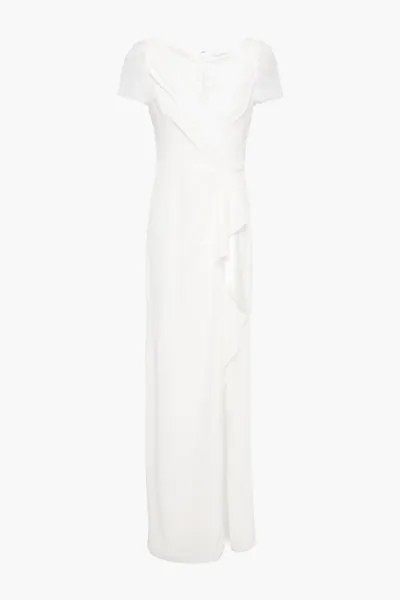 Свадебное платье из кади с драпировкой и кружевными вставками Camellia Jenny Packham, слоновая кость
