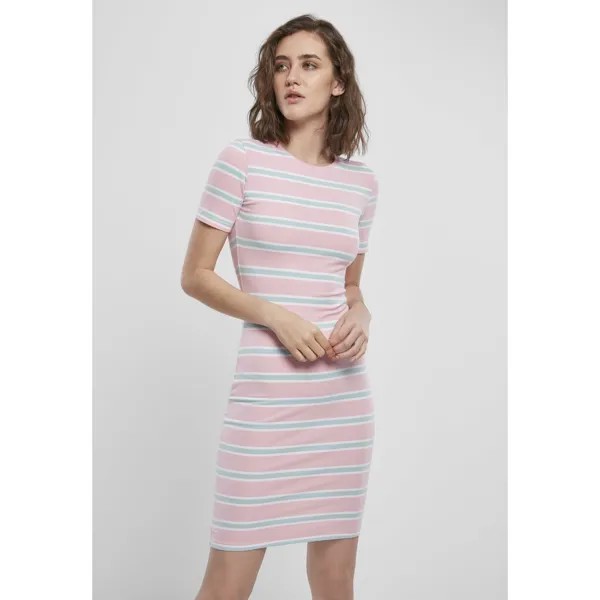 Платье Urban Classics Stretch Stripe, розовый