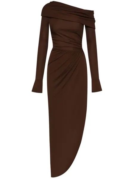Oscar de la Renta платье асимметричного кроя, коричневый