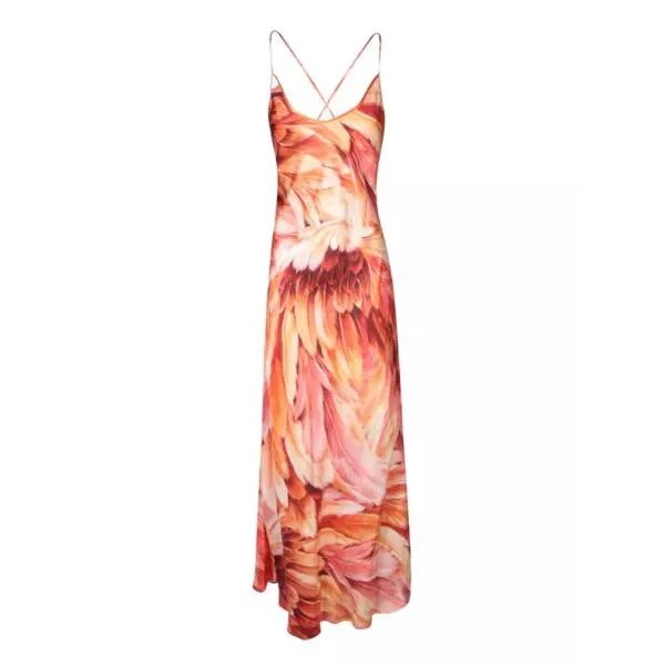 Платье silk dress Roberto Cavalli, оранжевый
