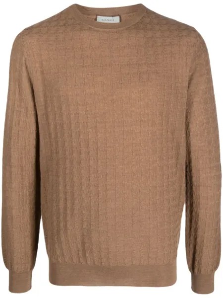 Canali knitted wool jumper, коричневый