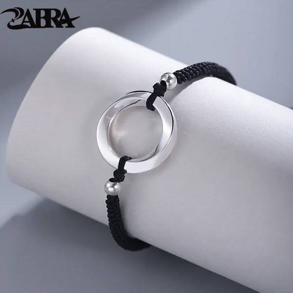 ZABRA S990, кольцо Mobius из стерлингового серебра, защитная Пряжка, плетеный браслет, модный, твердый, для мужчин и женщин, надпись на заказ