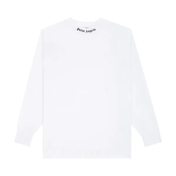 Лонгслив Palm Angels Classic Logo Over Long-Sleeve Tee 'White/Black', белый