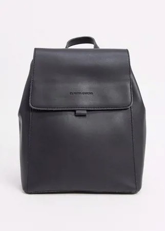 Черный рюкзак без подкладки с клапаном Claudia Canova