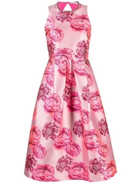 Alice + olivia платье миди с цветочным принтом, розовый