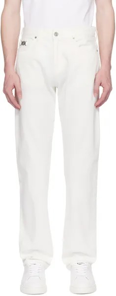 Белые джинсы узкого кроя Versace