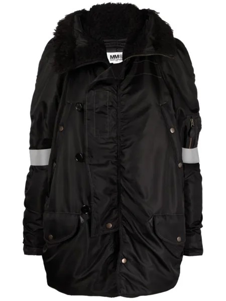 Бомбер с капюшоном MM6 Maison Margiela, черный