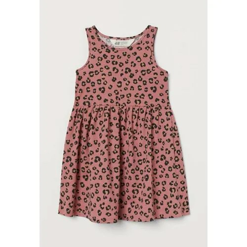 Платье H&M, размер 122/128 (6-8 лет), бежевый, пыльная роза