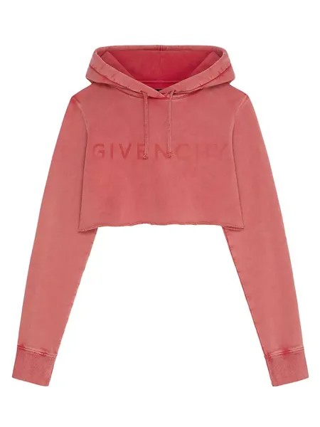 Укороченное флисовое худи 4G Givenchy, красный