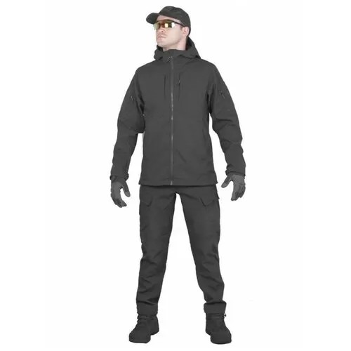 Тактический костюм мужской софтшелл GONGTEX SMARTFOX SOFTSHELL, весна - осень, цвет Черный (Black)-M