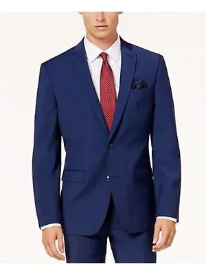 Мужской синий приталенный эластичный костюм BAR III, отдельная куртка-пиджак 36R