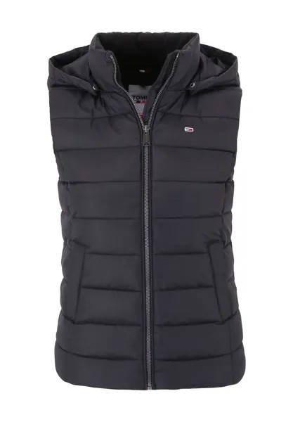 Жилет стеганый, капюшон, воротник стойка, женский TOMMY Jeans, цвет Bds Black