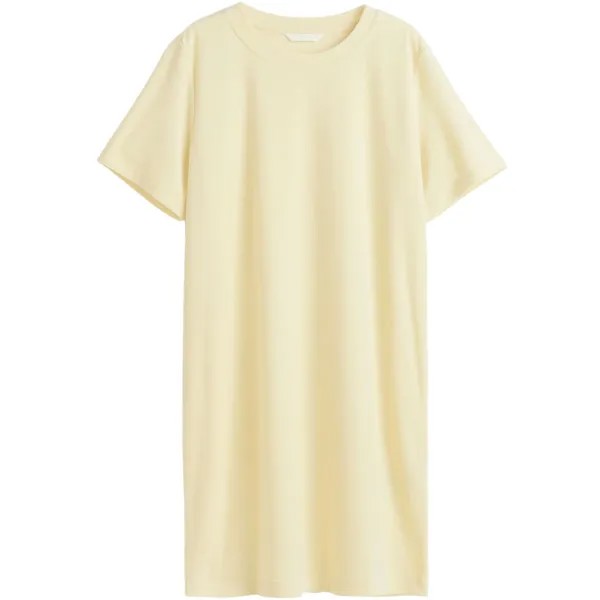 Платье-футболка H&M Terry, светло-желтый