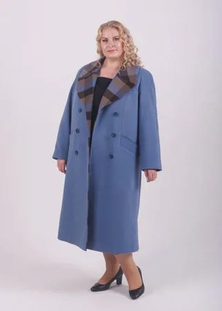 Пальто женское Trevery 80405-2 голубое 74 RU