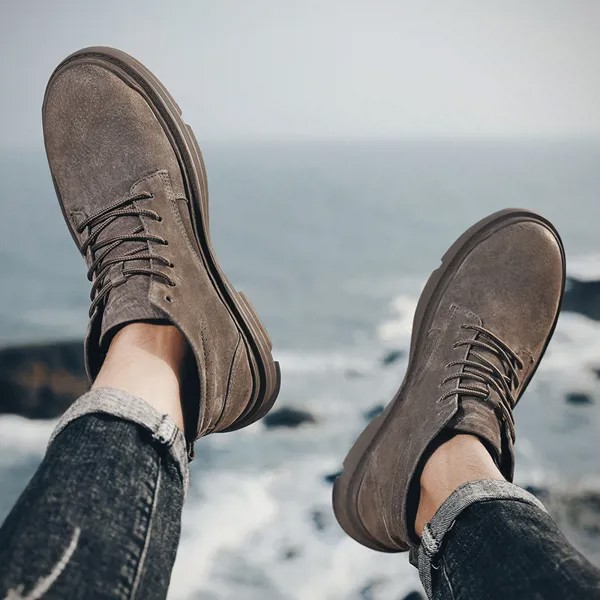Модные осенние мужские туфли из натуральной кожи, роскошные брендовые высококачественные рабочие туфли Мужская защитная обувь 2021