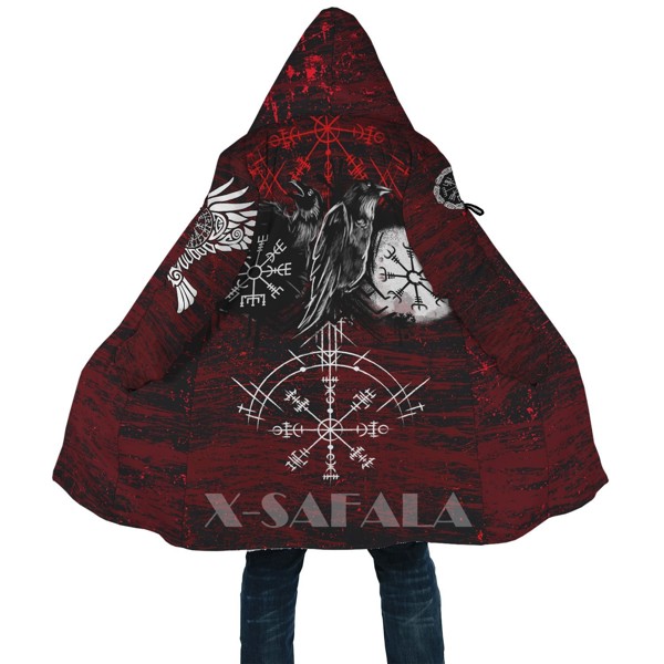 Стиль викингов Raven of Odin, спортивные пуловеры с 3D рисунком, пальто, толстое теплое пальто с капюшоном, ветрозащитное пальто