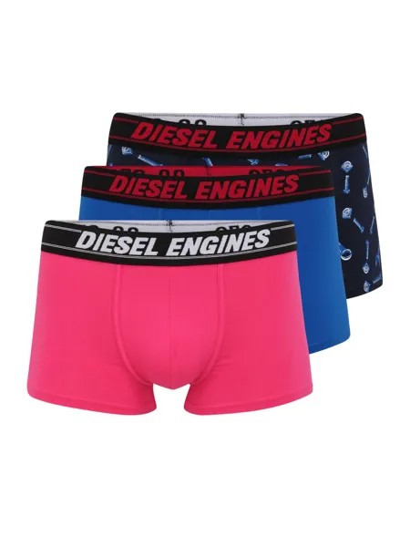Трусы боксеры Diesel, синий/темно-синий/розовый