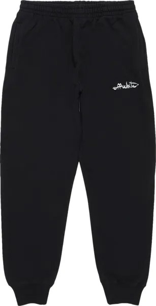 Спортивные брюки Off-White Script Logo Slim Cuff Sweatpants 'Black/White', черный