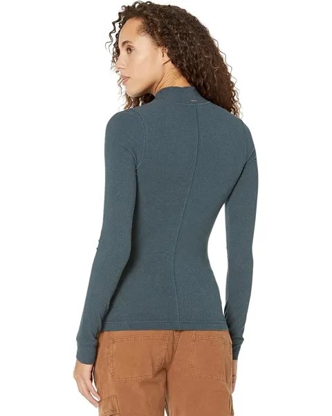 Свитер Prana Foundation Rib Mock Neck, цвет Grey Blue Heather