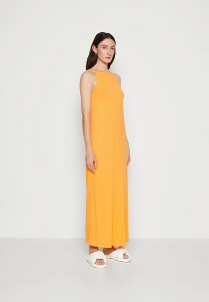 Длинное платье светло-оранжевого цвета Lindex, светло-оранжевый