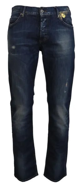 Джинсы EXTE синие, стираный хлопок, прямой крой, мужские повседневные джинсы IT48/W34/M 200 долларов США