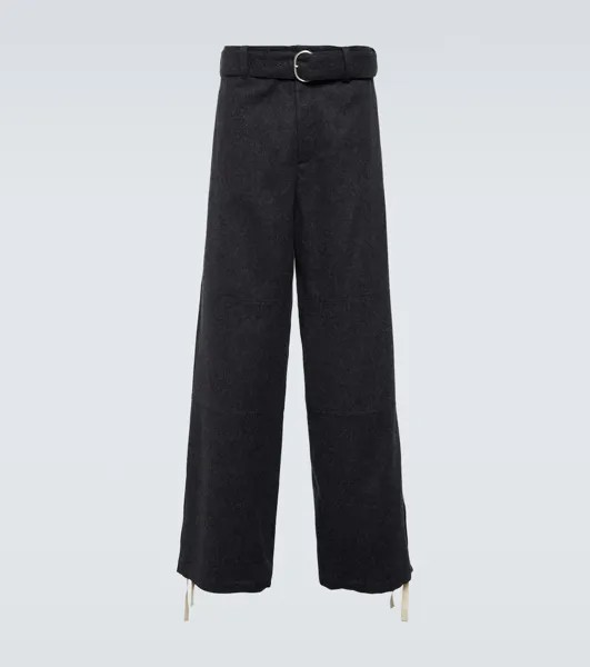 Широкие брюки из натуральной шерсти Jil Sander, серый