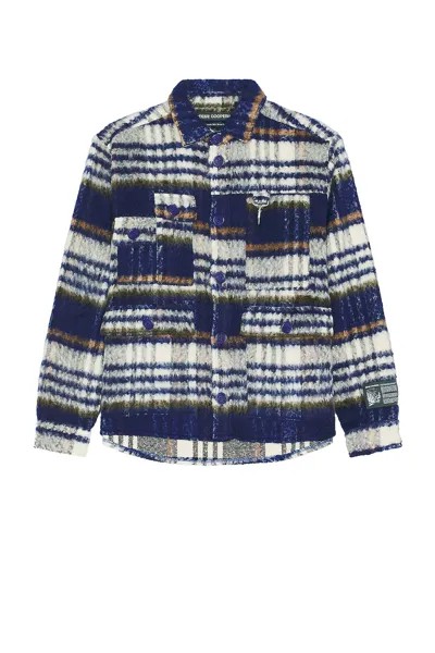 Рубашка Reese Cooper Brushed Wool Flannel, синий