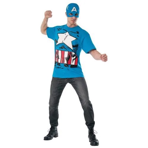 Карнавальный костюм Rubie's Капитан Америка упрощенный взрослый, L (50-52)