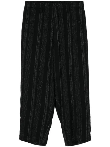 Укороченные брюки в полоску Yohji Yamamoto, синие
