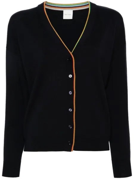 Paul Smith шерстяной кардиган в полоску Signature Stripe, синий