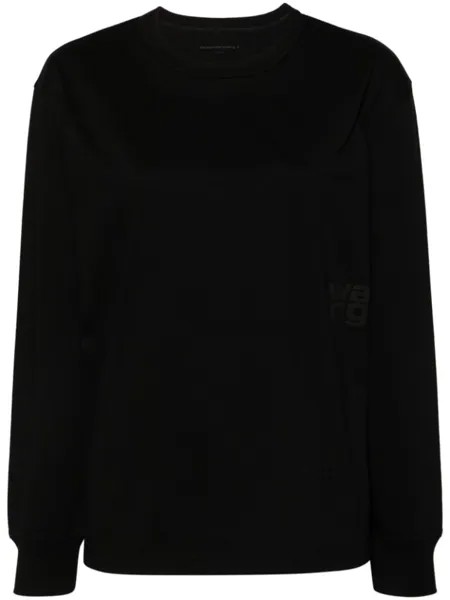 Alexander Wang футболка с длинными рукавами и логотипом, черный