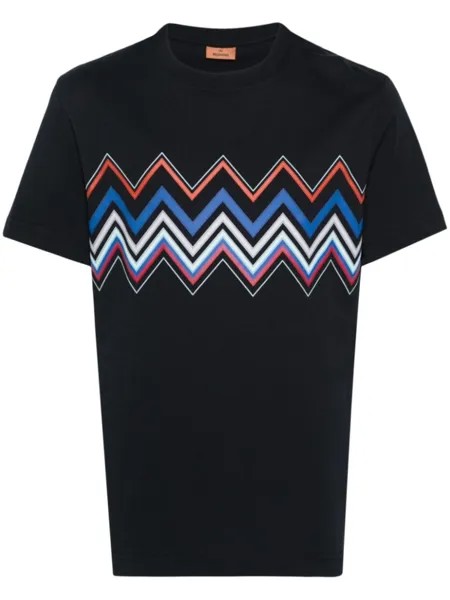 Missoni футболка с узором зигзаг, синий
