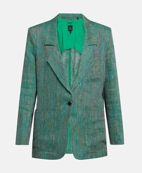 Льняной пиджак Armani Exchange, зеленый