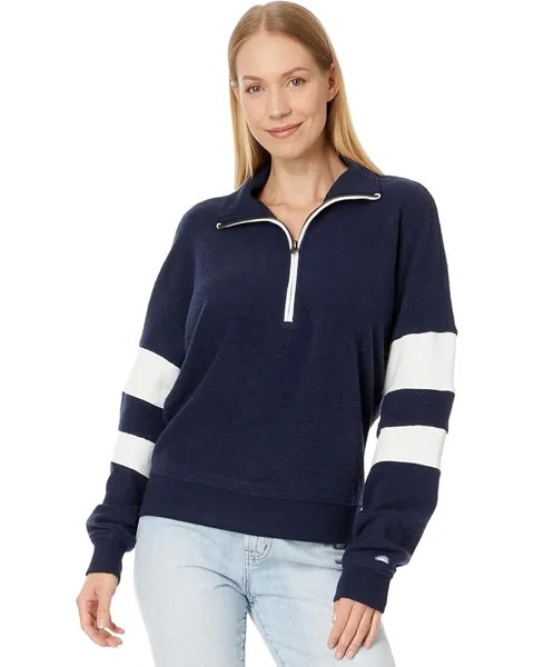 Свитер Faherty Beach Fleece Quarter Zip, цвет Navy Multi
