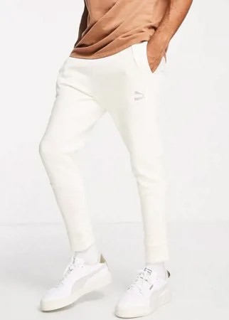 Светлые флисовые джоггеры Puma Classic Tech-Белый