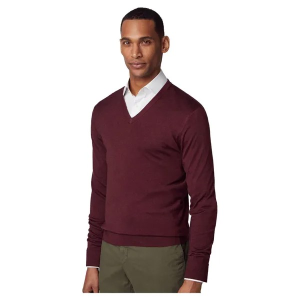 Свитер Hackett Merino Silk V Neck, красный