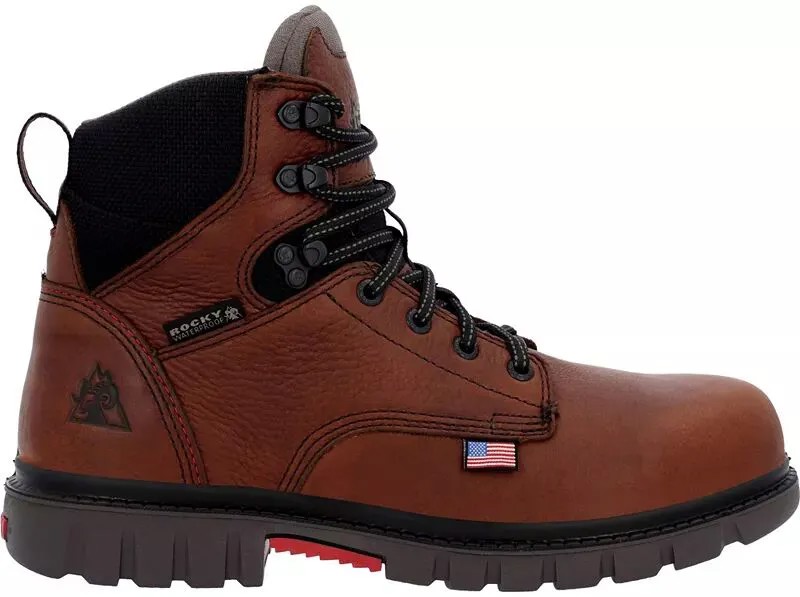 Мужские водонепроницаемые рабочие ботинки Rocky Worksmart с композитным носком, коричневый