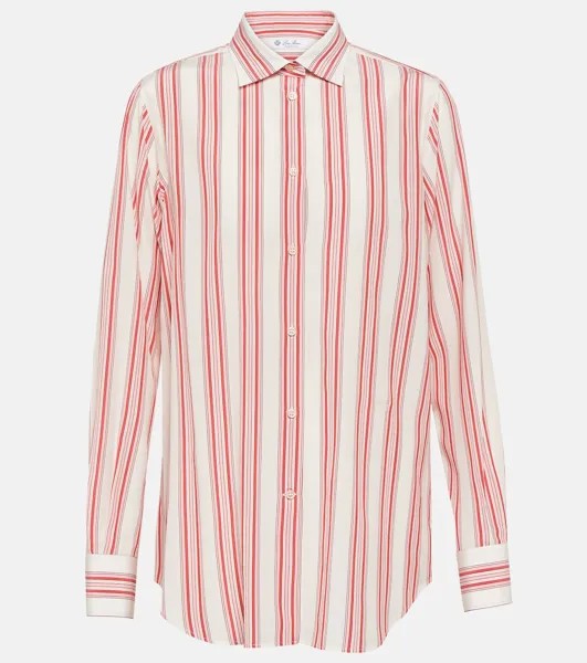 Полосатая шелковая рубашка Loro Piana, мультиколор