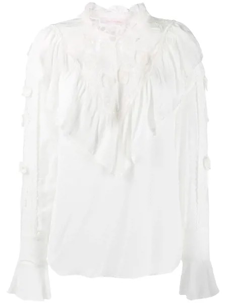 See by Chloé блузка с воротником-стойкой и оборками