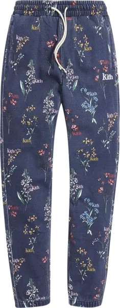 Спортивные брюки Kith Botanical Floral Williams I Sweatpant 'Nocturnal', синий