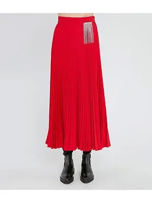 CHRISTOPHER KANE Женская красная плиссированная макси-юбка трапециевидной формы без подкладки на молнии 8