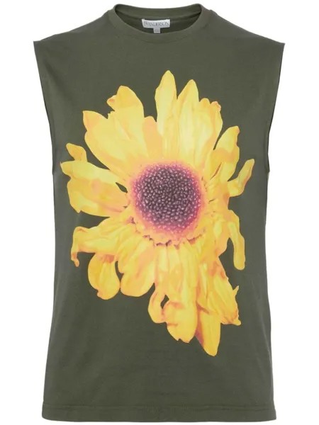 JW Anderson топ Sunflower без рукавов, зеленый