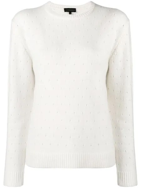 Cashmere In Love джемпер из кашемира с перфорированным узором, белый