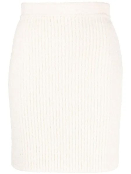 Ports 1961 юбка из смесовой шерсти в рубчик, нейтральный цвет