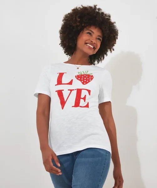 Футболка с круглым вырезом и надписью Love Strawberry Joe Browns, белый